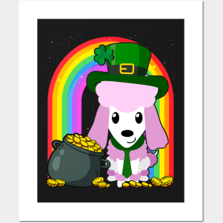 Poodle Rainbow Irish Clover St Patrick Day Dog Gift product Posters and Art